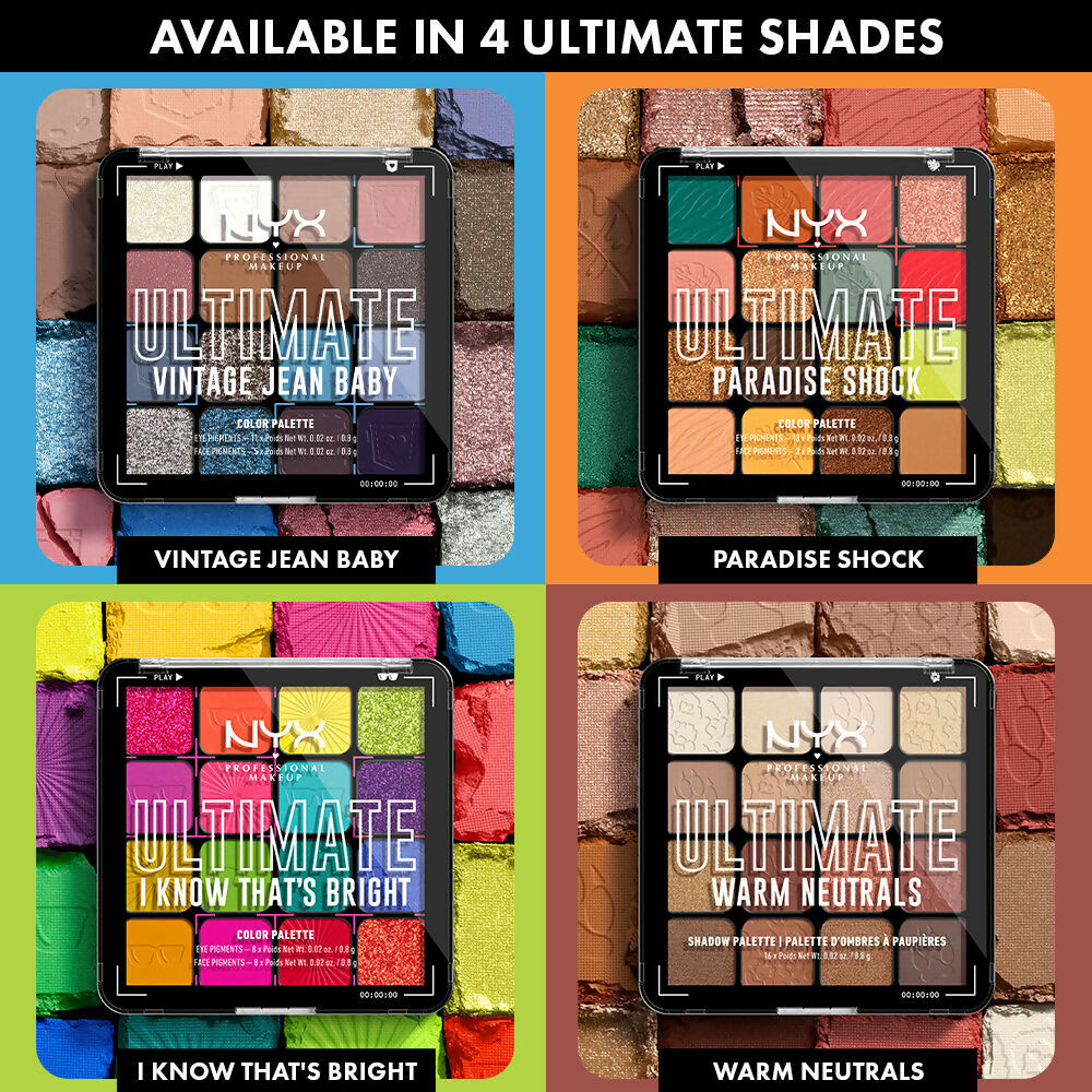 NYX Professional Makeup Ultimate Shadow Palette - Vintage Jeans - Swadesiicart