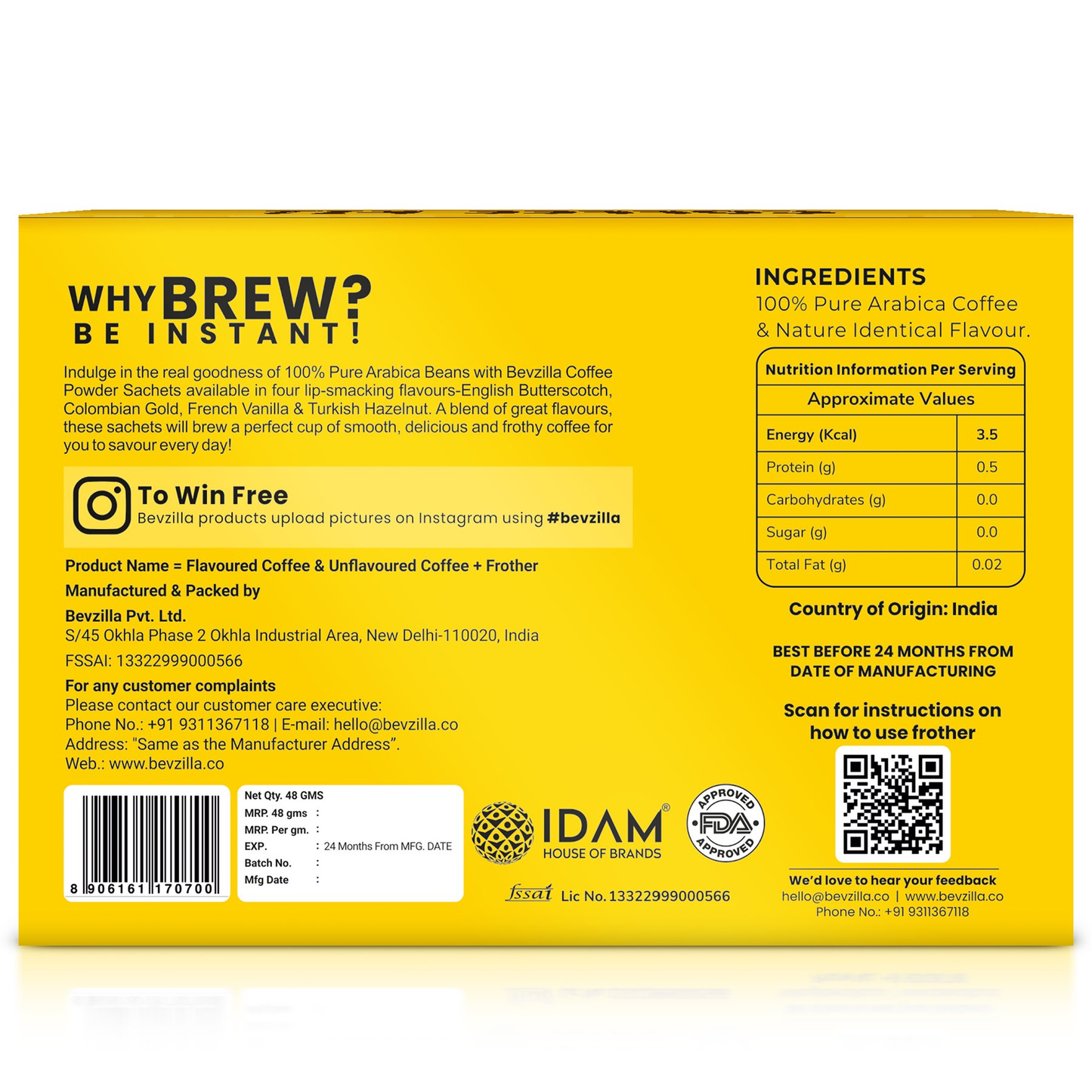 Bevzilla Cafe Coffee Kit | Swadesiicart