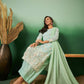 Sea Green Georgette Handwork Unstitched Dress Material - Hanika | Swadesiicart