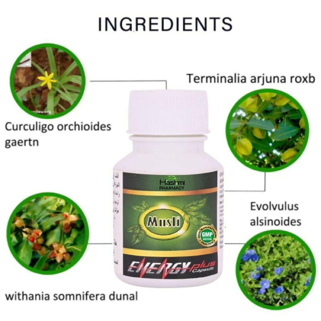 Hashmi Pharmacy Musli Energy Plus Capsules For Men | Swadesiicart