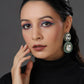 Green Dual Earrings- Ruby Raang | Swadesiicart