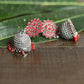 Mominos Fashion Johar Kamal Kundan Work Jhumka With Red Beads - Swadesiicart
