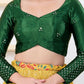 Joban Fashion Bottle-Green Gajji Silk Elbow Sleeveless Back Open Blouse - Swadesiicart