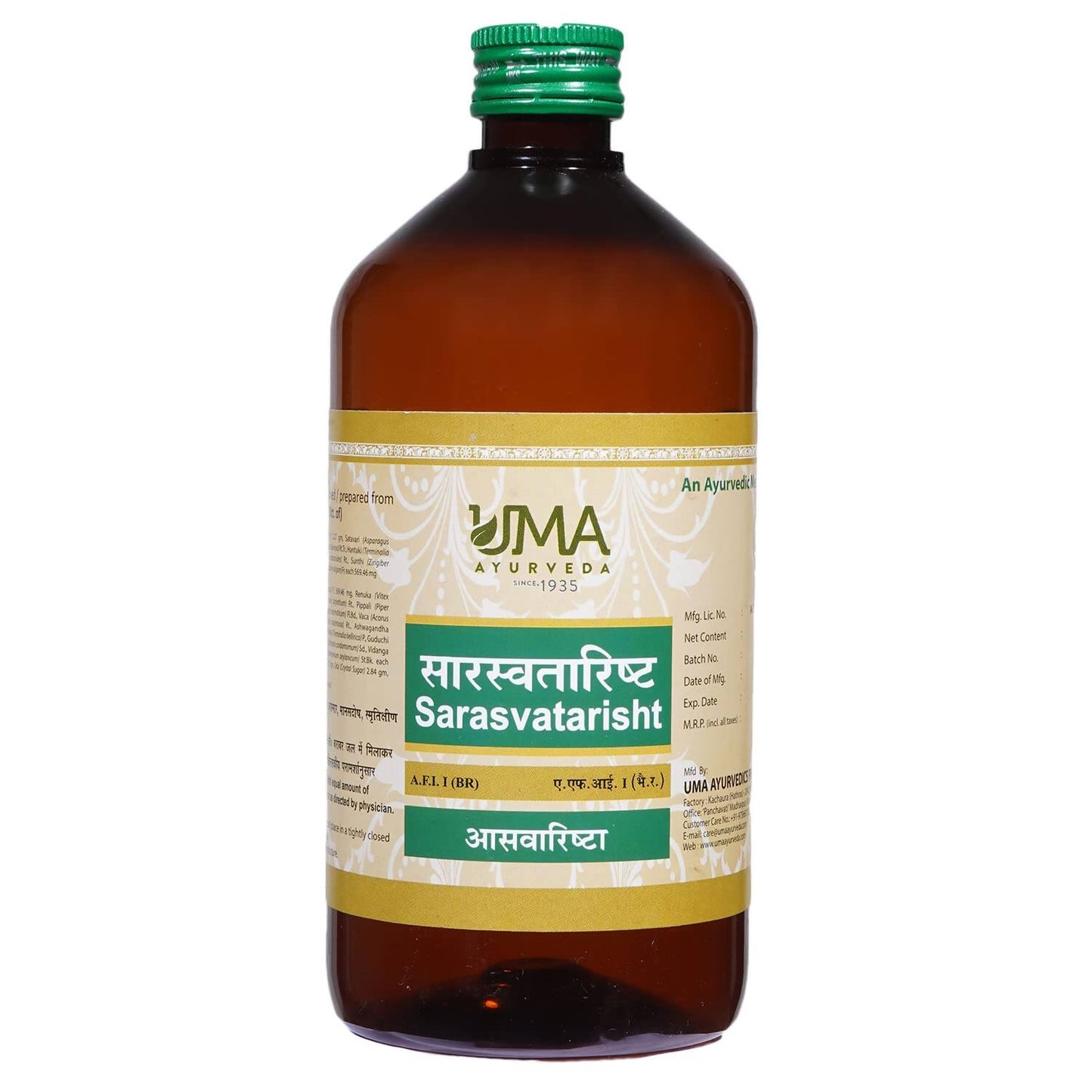 Uma Ayurveda Sarasvatarisht Syrup - Uma Ayurveda