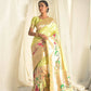 Vishnu Weaves Women's Pista Paithani Silk Zari Woven Saree with Unstitched Blouse - Swadesiicart