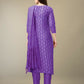 Jyoti Fashion Women's Purple Rayon Embroidery & Sequence work Kurta with Trouser & Dupatta | Swadesiicart