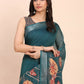 Shree Shyam Fashion Linen Cotton Teal Blue Saree