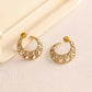 Moissanite Gold plated Round Earrings - Ruby Raang | Swadesiicart