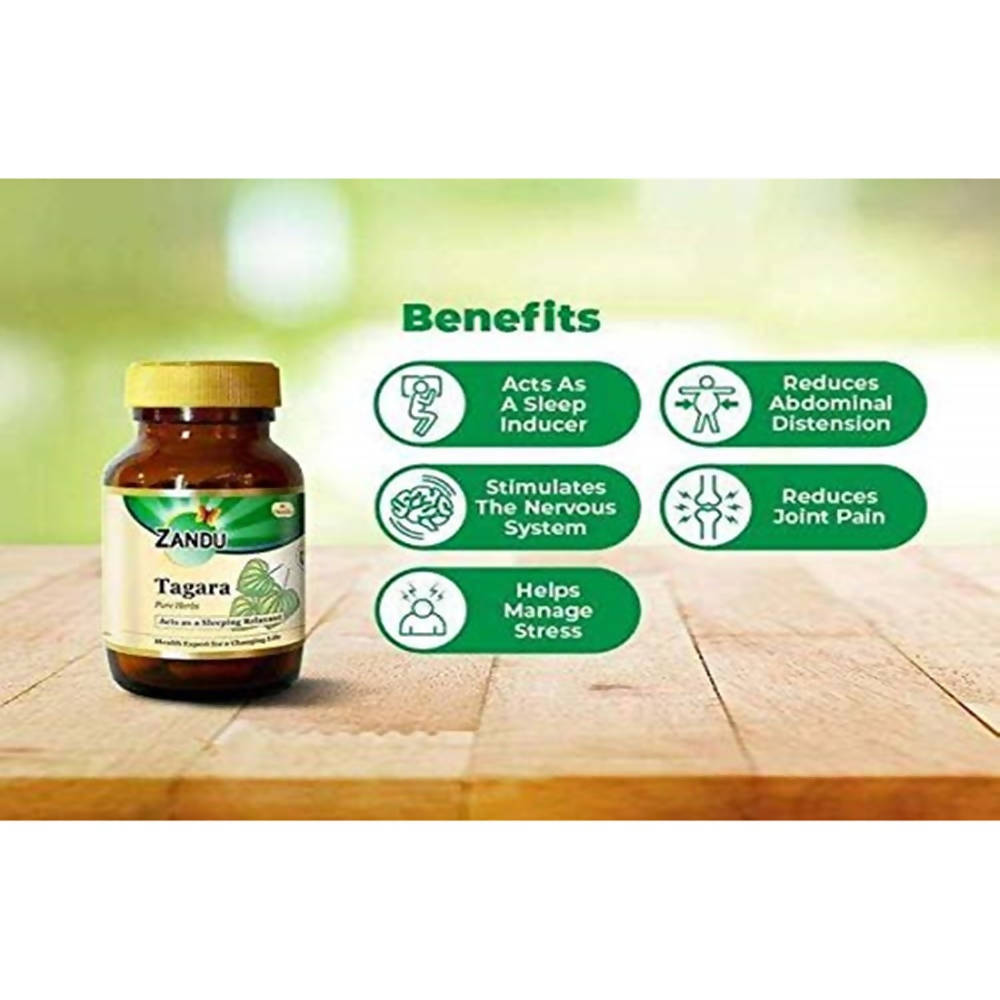 Zandu Tagara Pure Herbs Capsules | Swadesiicart