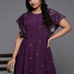Ahalyaa Women's Traditional wear Ethnic Dress - Burgundy | Swadesiicart