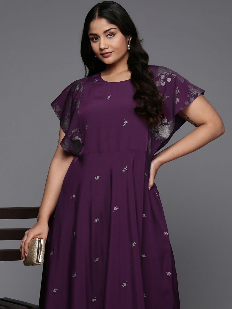 Ahalyaa Women's Traditional wear Ethnic Dress - Burgundy | Swadesiicart