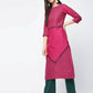 Aniyah Cotton Block Printed Latest Pink Straight Kurta (AN-135K) - Swadesiicart