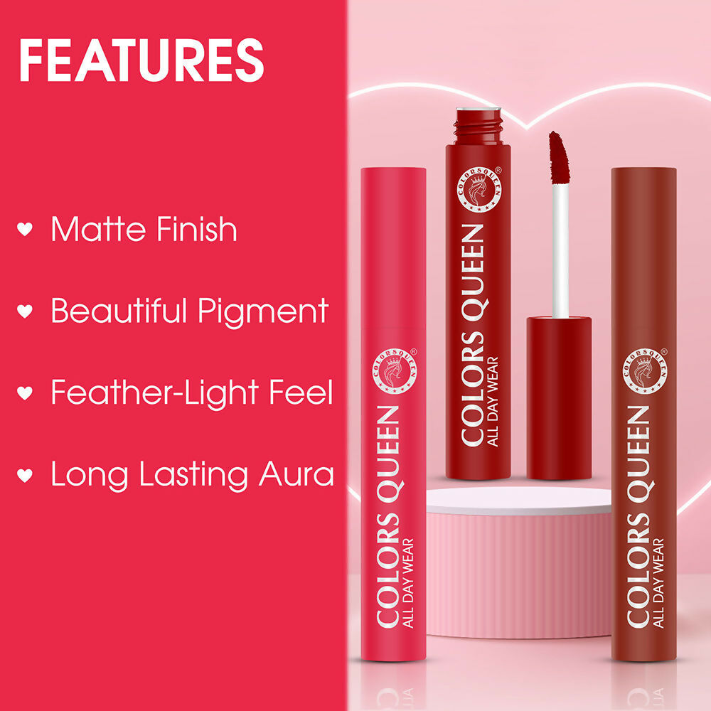 Colors Queen All Day Wear Liquid Lipstick - Red Boots | Swadesiicart