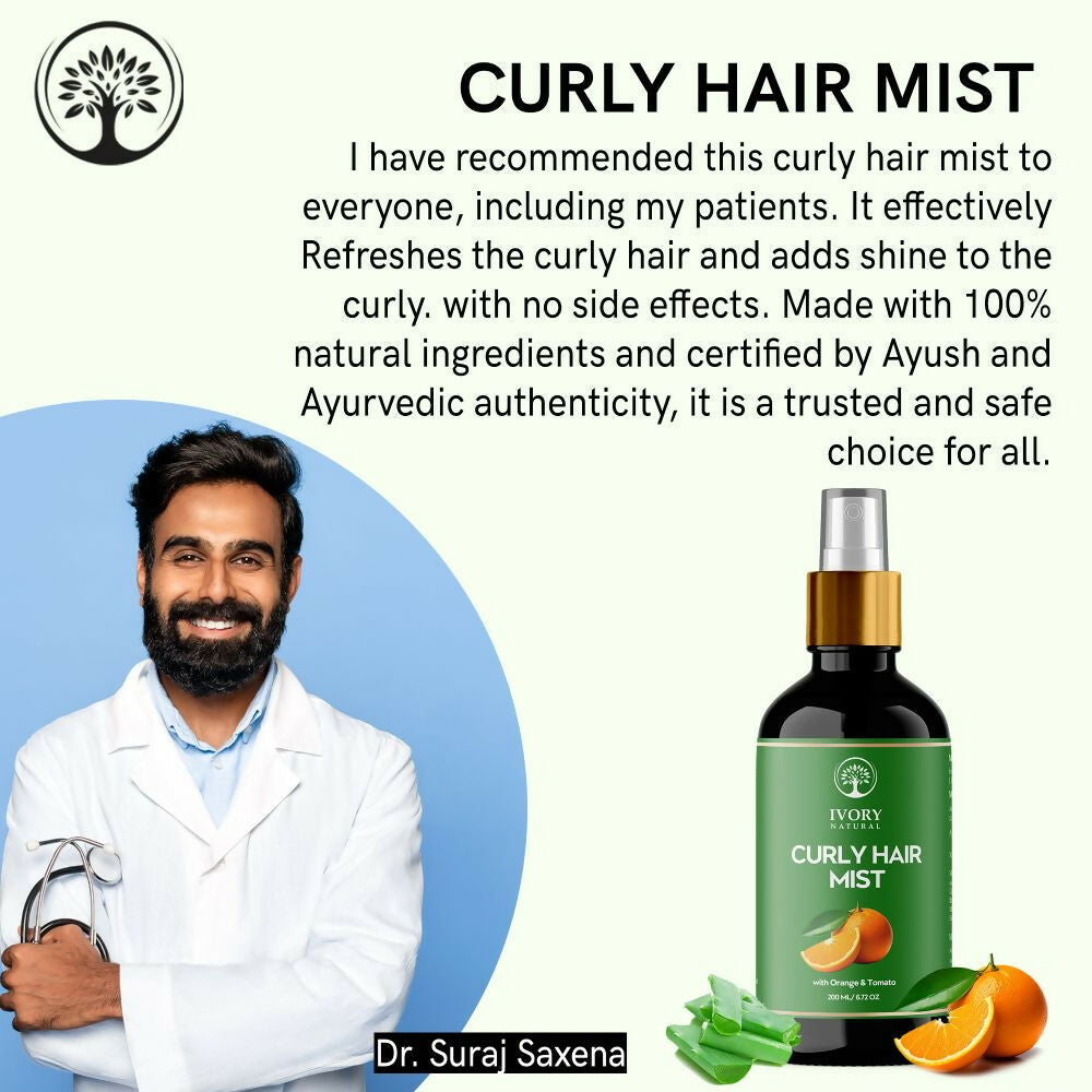 Ivory Natural Curly Hair Mist - Revitalize, Define, And Nourish Your Curly Hair | Swadesiicart