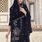 Jyoti Fashion Women's Navy Blue Velvet Resham Thread with Jari & Sequin Kurta with Trouser & Dupatta | Swadesiicart
