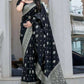 DEIANA'S Beautiful Designer Golden zari Soft Lichi Silk Saree - Black - Swadesiicart