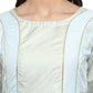 Ahalyaa Women Blue & Silver-Coloured Yoke Design A-Line Kurta | Swadesiicart