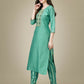 Jyoti Fashion Women's Pista Green Rayon Embroidered Kurta Pant Set | Swadesiicart
