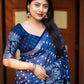 Lightblue Jute Silk Printed Saree with Unstitched Blouse - Hiral Fashion | Swadesiicart