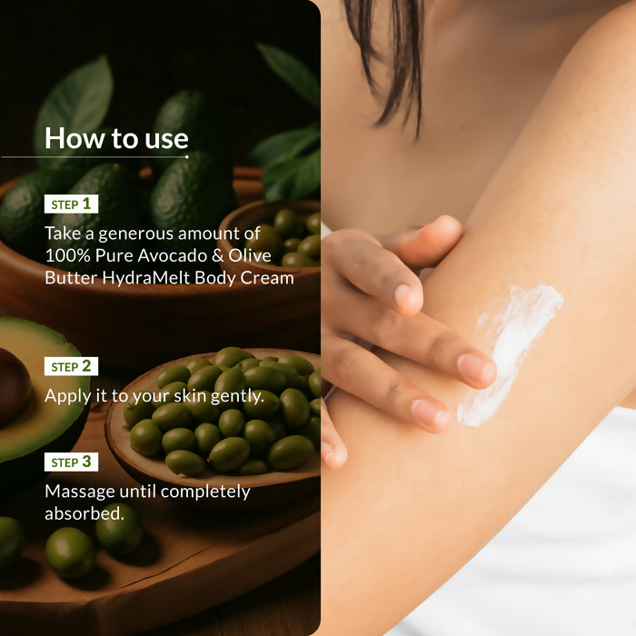 Lotus Botanicals 100% Pure Avocado & Olive Butter HydraMelt Body Cream | Swadesiicart
