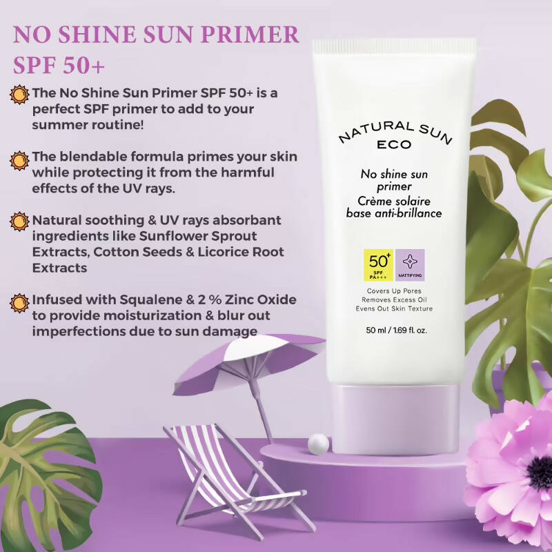 The Face Shop Natural Sun Eco No Shine Sun Primer SPF 50+ - Korean Skincare | Swadesiicart