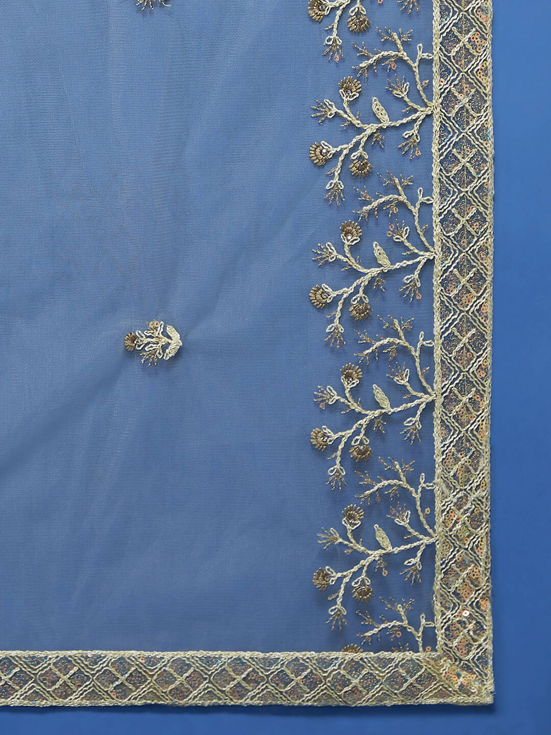House of Panchhi Pista Net Sequinse Work Lehenga & Blouse, Dupatta | Swadesiicart