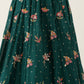 House of Panchhi Teal Pure Georgette Sequinse Work Lehenga & Blouse with Dupatta | Swadesiicart