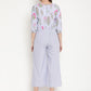 Ahalyaa Womens Blue Crepe Printed Jumpsuit | Swadesiicart