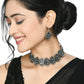 Mominos Fashion Johar Kamal Oxidised Silver-Plated Brass Finish Choker For Women | Swadesiicart