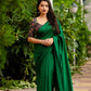 Green Jute Silk Woven Design Saree with Unstitched Blouse - Hiral Fashion | Swadesiicart