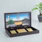 Golden Peacock Brown & Gold-Toned 24 Ct Gold Foil Makka Madina Dua Box | Swadesiicart
