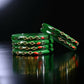 Afast Designer Fancy Party Bangle/ Kada Set, Green, Glass, Pack Of 8 - Swadesiicart