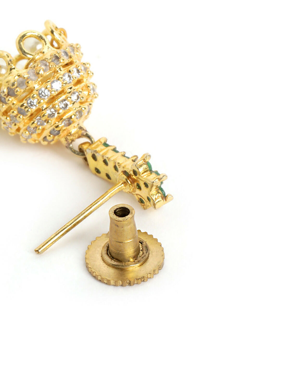 Nuyug 22K Gold Plated Pearl Belle Mini Jhumki Earrings | Swadesiicart