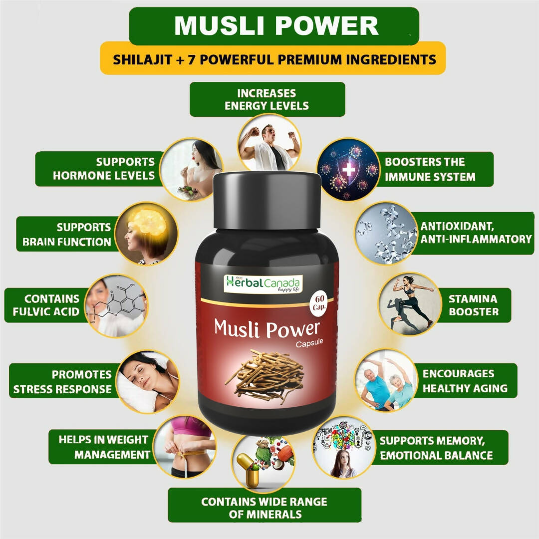 Herbal Canada Mulsi Power Capsules - Swadesiicart