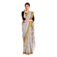 Exclusive Collection 100% Pure Cotton Light Grey Tant Saree With Hand Weaving Work - Swadesiicart