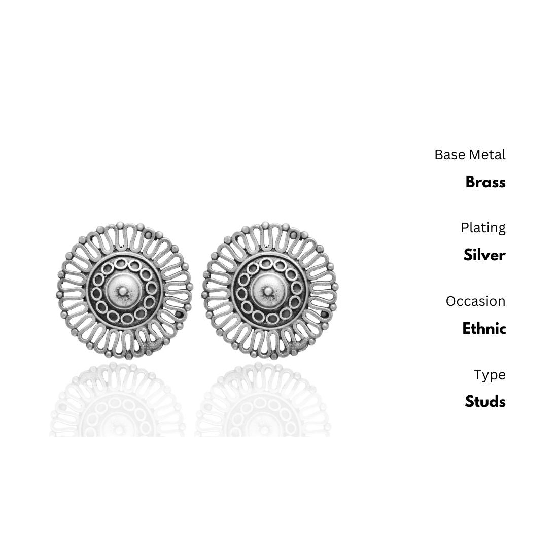 New Stylish Oxidized Gold-Polished Gold Studs Earrings for Womens by House of Ree | Swadesiicart