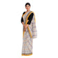 Exclusive Collection 100% Pure Cotton Light Grey Tant Saree With Hand Weaving Work - Swadesiicart
