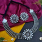 Tehzeeb Creations Women's Silver Plated Necklace Set With Stone - Swadesiicart