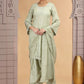 Chhap Light Green Colour Satin Silk Hand Work Salwar Suit - Swadesiicart