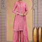 Chhap Pink Colour Satin Silk Hand Work Salwar Suit - Swadesiicart