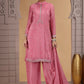 Chhap Pink Colour Satin Silk Hand Work Salwar Suit - Swadesiicart