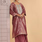 Chhap Rust Brown Colour Organza Shimmer Hand Work Salwar Suit - Swadesiicart