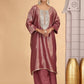 Chhap Rust Brown Colour Organza Shimmer Hand Work Salwar Suit - Swadesiicart