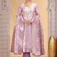 Chhap Organza Jacquard Woven and Hand Work Salwar Suit In Purple Pink Colour - Swadesiicart