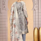 Chhap Organza Jacquard Woven and Hand Work Salwar Suit In Grey Brown Colour - Swadesiicart