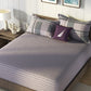 Nautica Grey & Blue Striped Cotton 160 TC King Bedsheet With 2 Pillow Covers - Swadesiicart