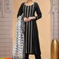 Chhap Chiffon Printed and Hand Work Salwar Suit In Black Colour - Swadesiicart