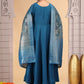 Chhap Teal Blue Colour Chiffon Hand Work Salwar Suit - Swadesiicart