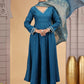 Chhap Teal Blue Colour Chiffon Hand Work Salwar Suit - Swadesiicart