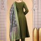 Chhap Green Colour Chiffon Hand Work Salwar Suit - Swadesiicart